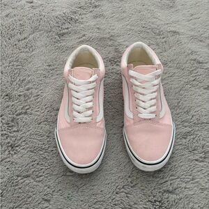 Vans Pink and White Classic Sneakers Low-Top Canvas